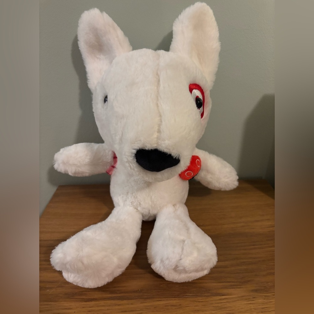 Target Bullseye the iconic mascot of Target Cuddly White Plush Dog 10”